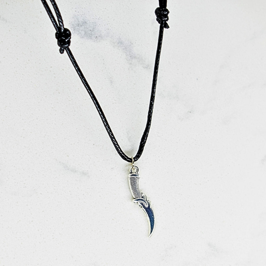 Assassin Dagger Black Cord Necklace