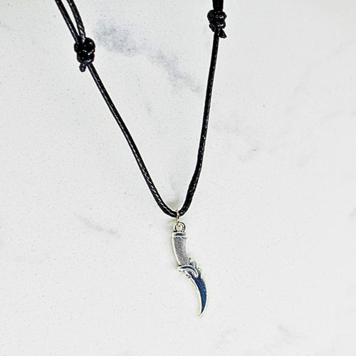 Assassin Dagger Black Cord Necklace