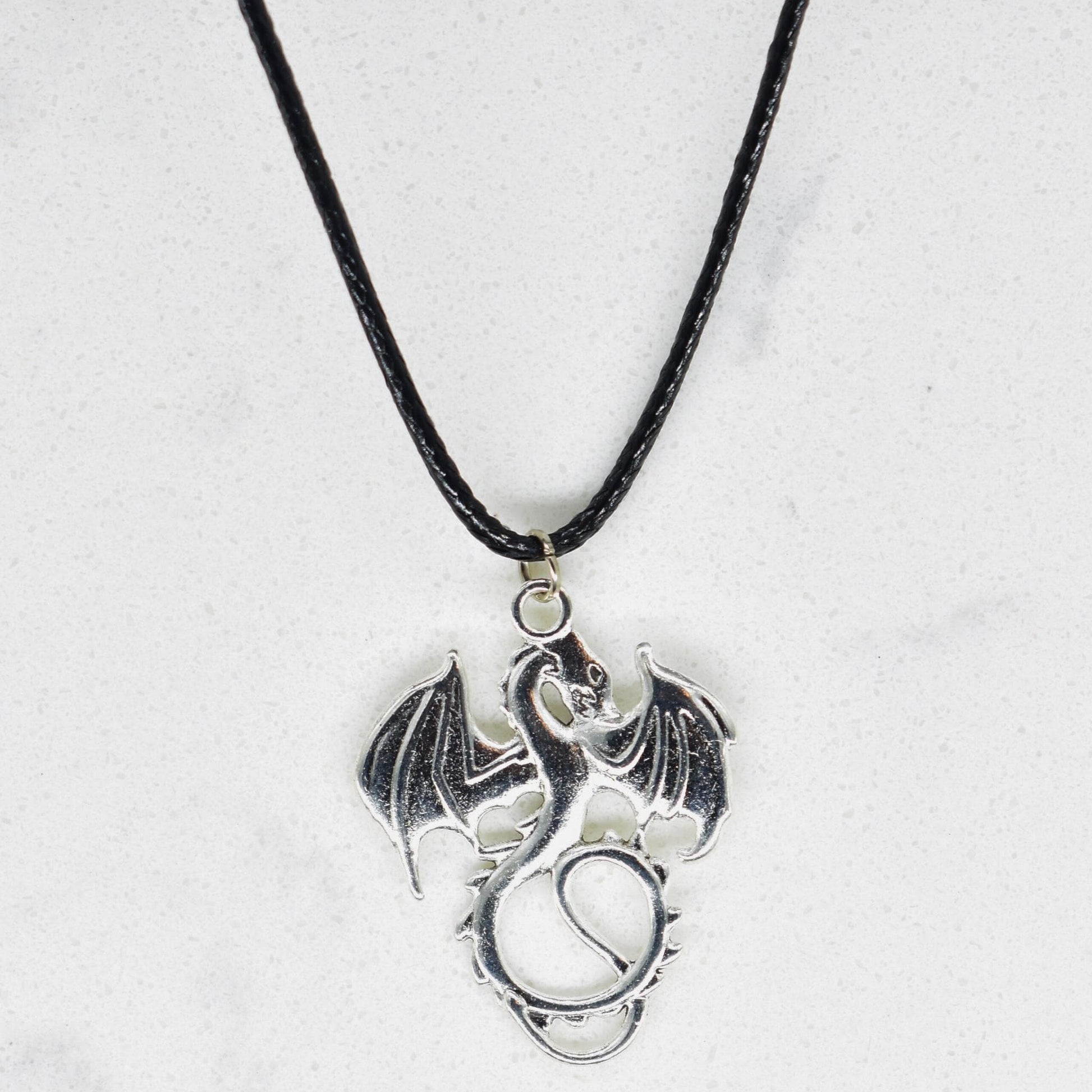 Dragon Fantasy Black Cord Necklace