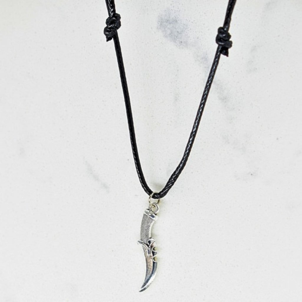 Assassin Dagger Black Cord Necklace