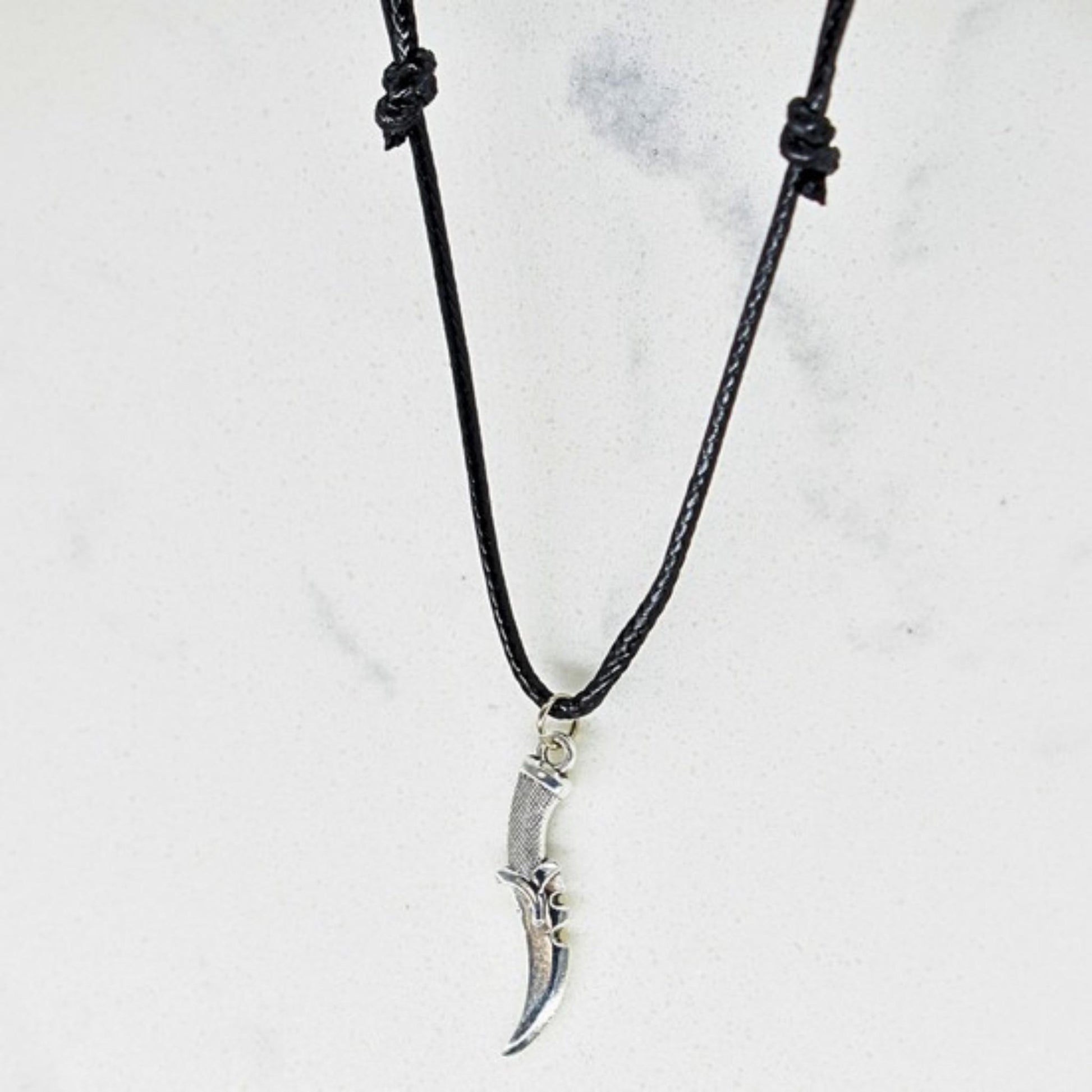 Assassin Dagger Black Cord Necklace