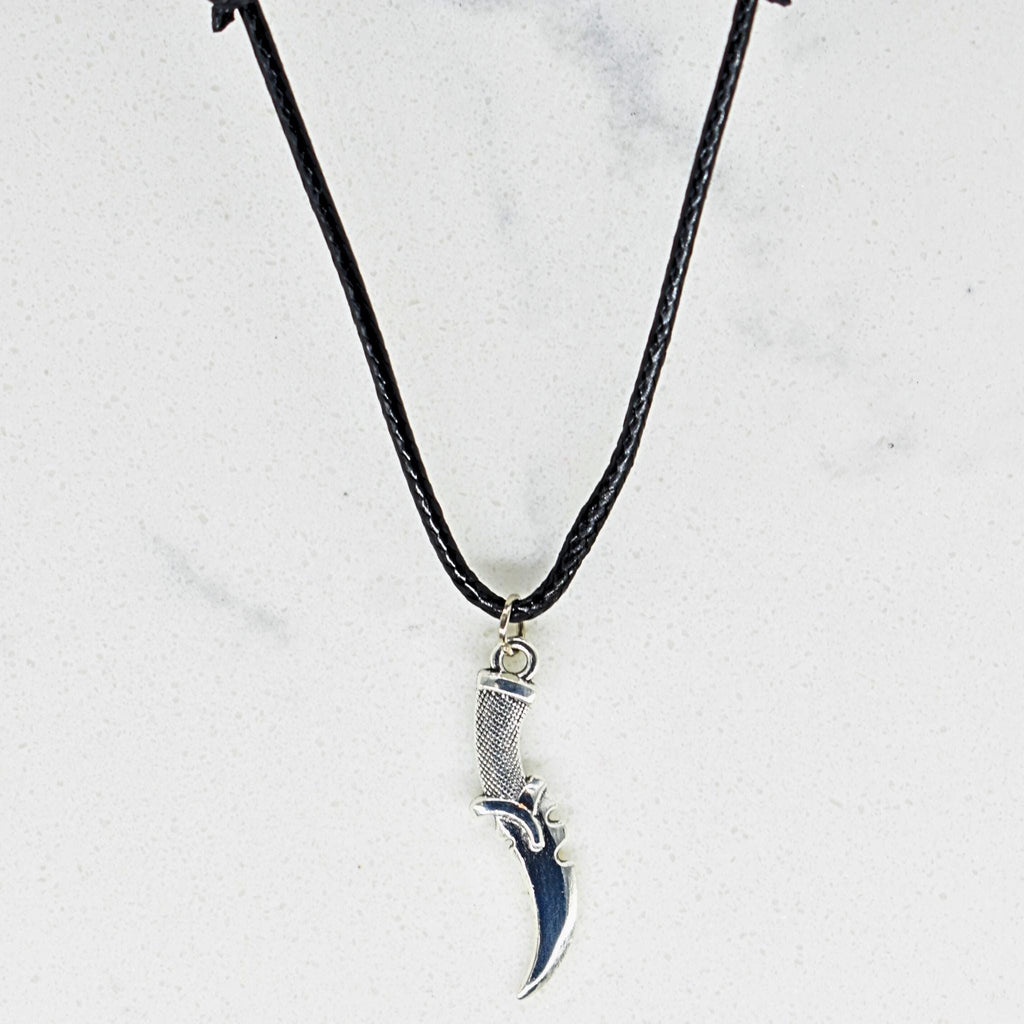 Assassin Dagger Black Cord Necklace