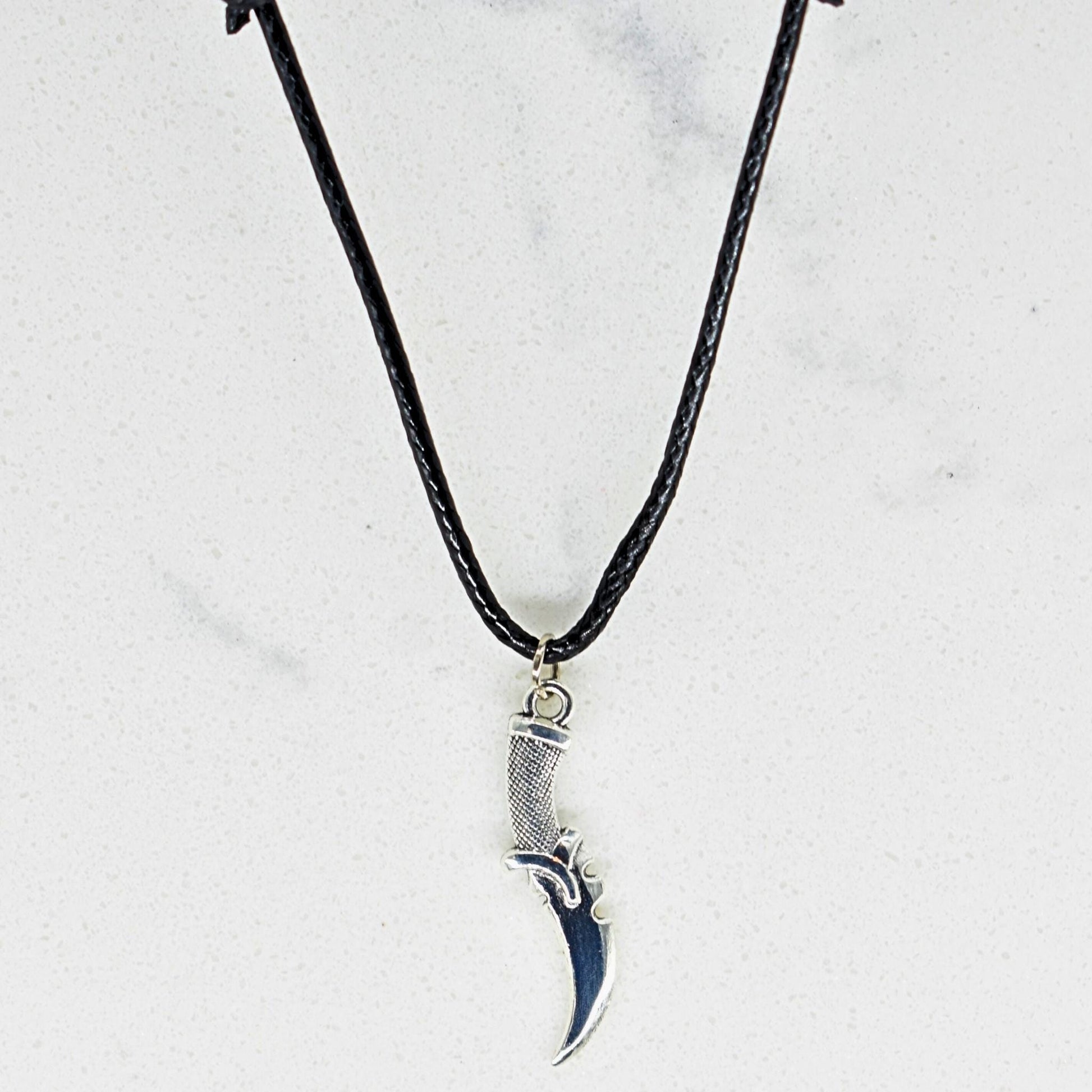 Assassin Dagger Black Cord Necklace