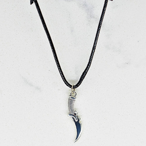 Assassin Dagger Black Cord Necklace