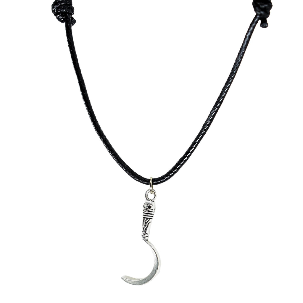 Sickle Fantasy Black Cord Necklace