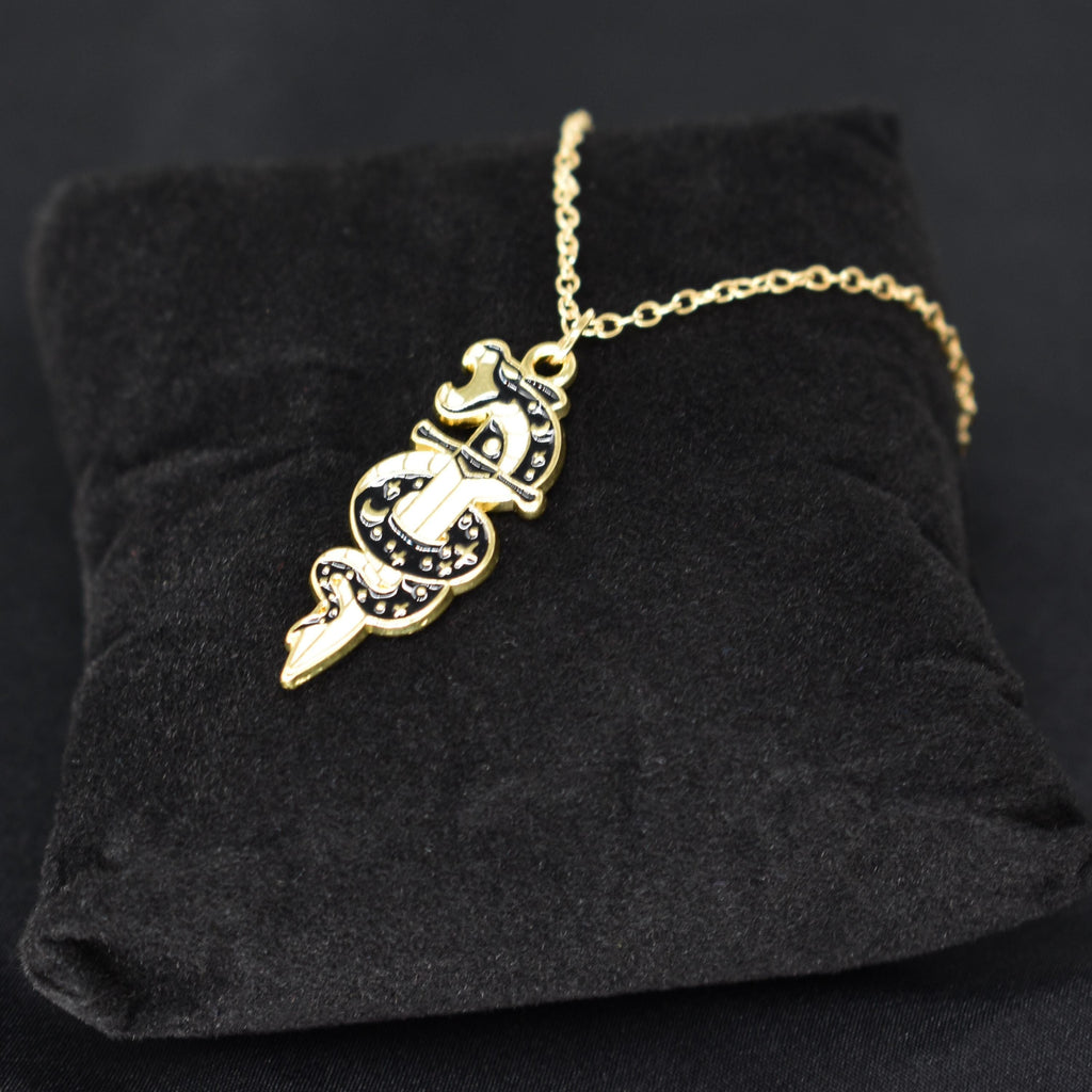 Bohemian Snake Sword Dagger Gold Chain Boho Necklace