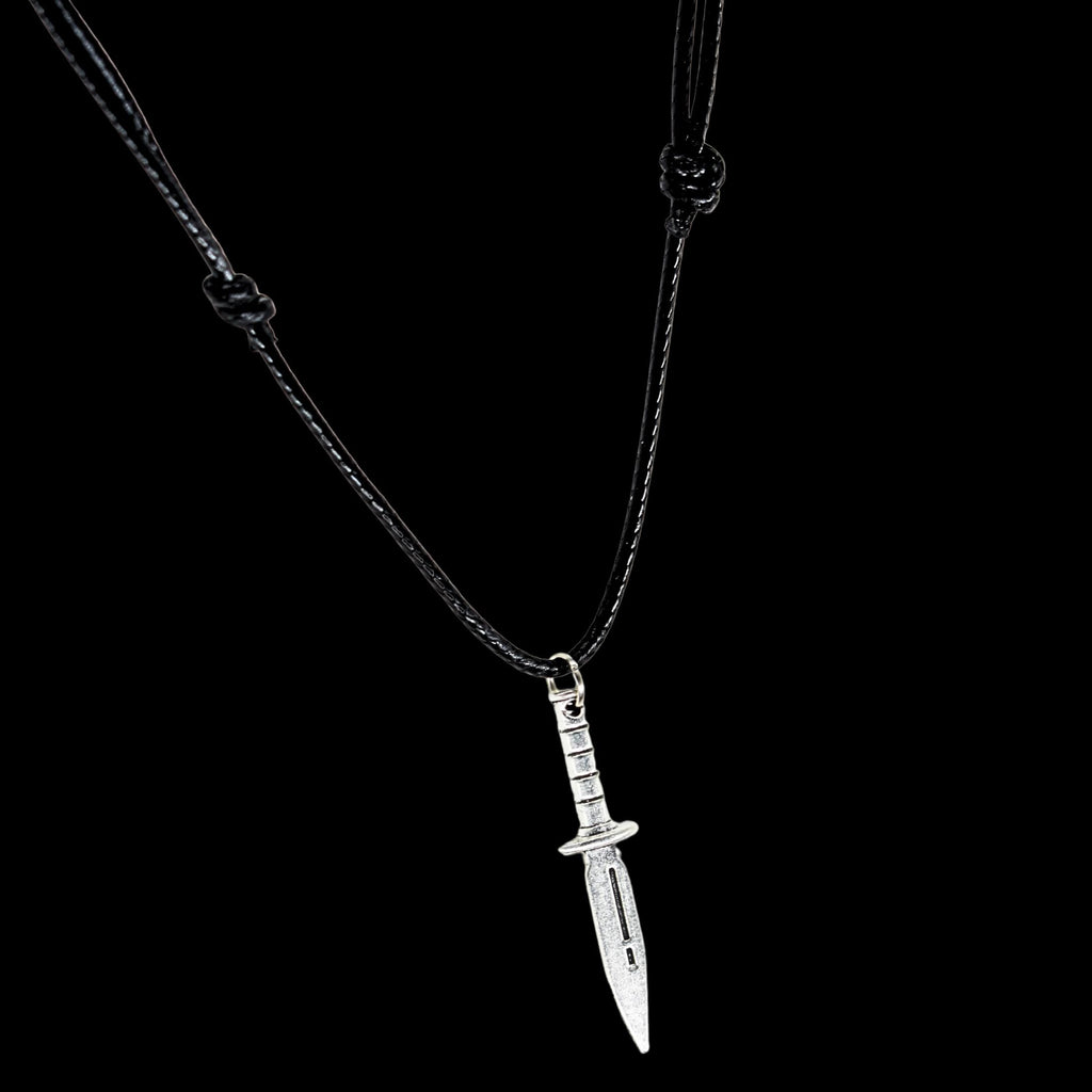 Combat Knife Black Cord Necklace