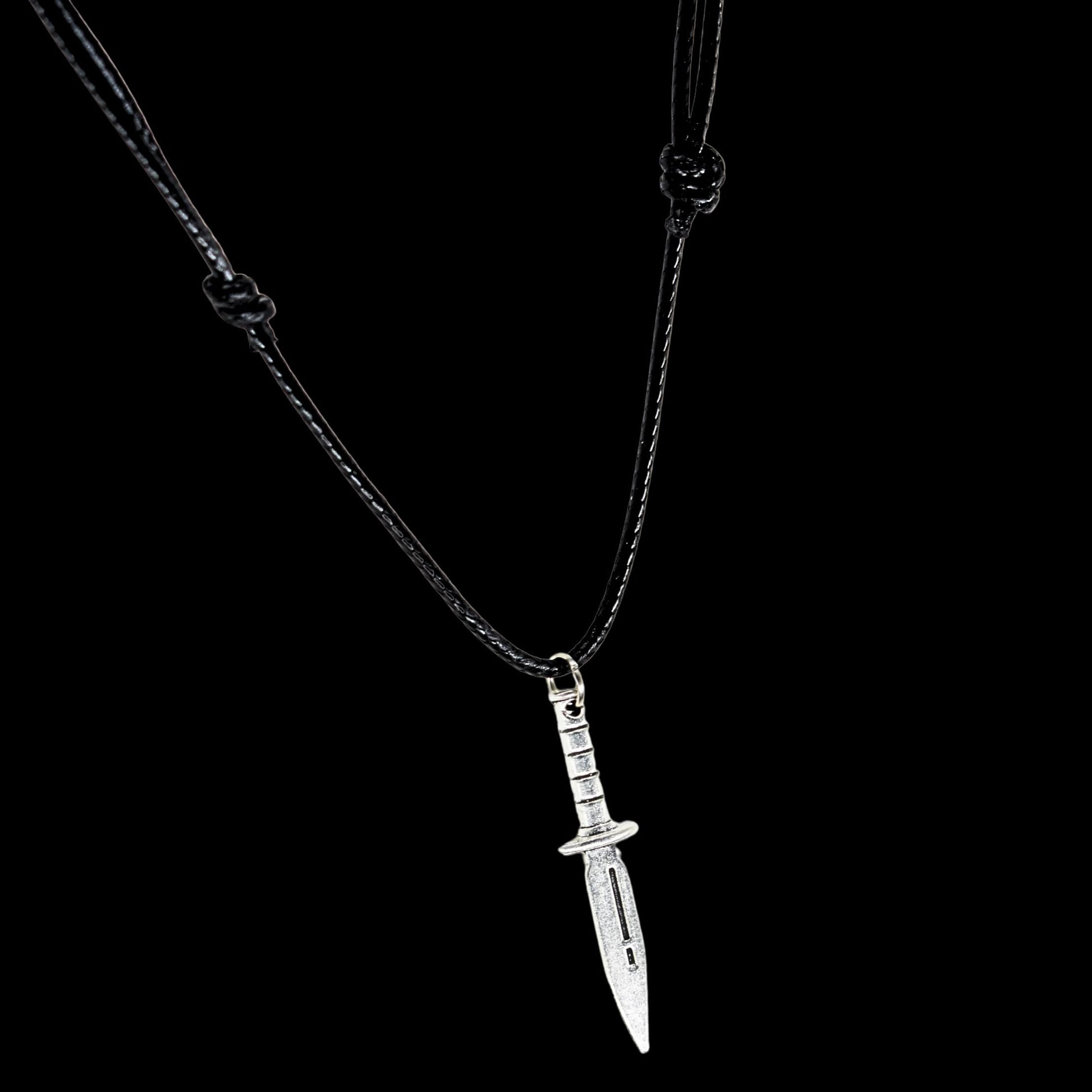 Combat Knife Black Cord Necklace