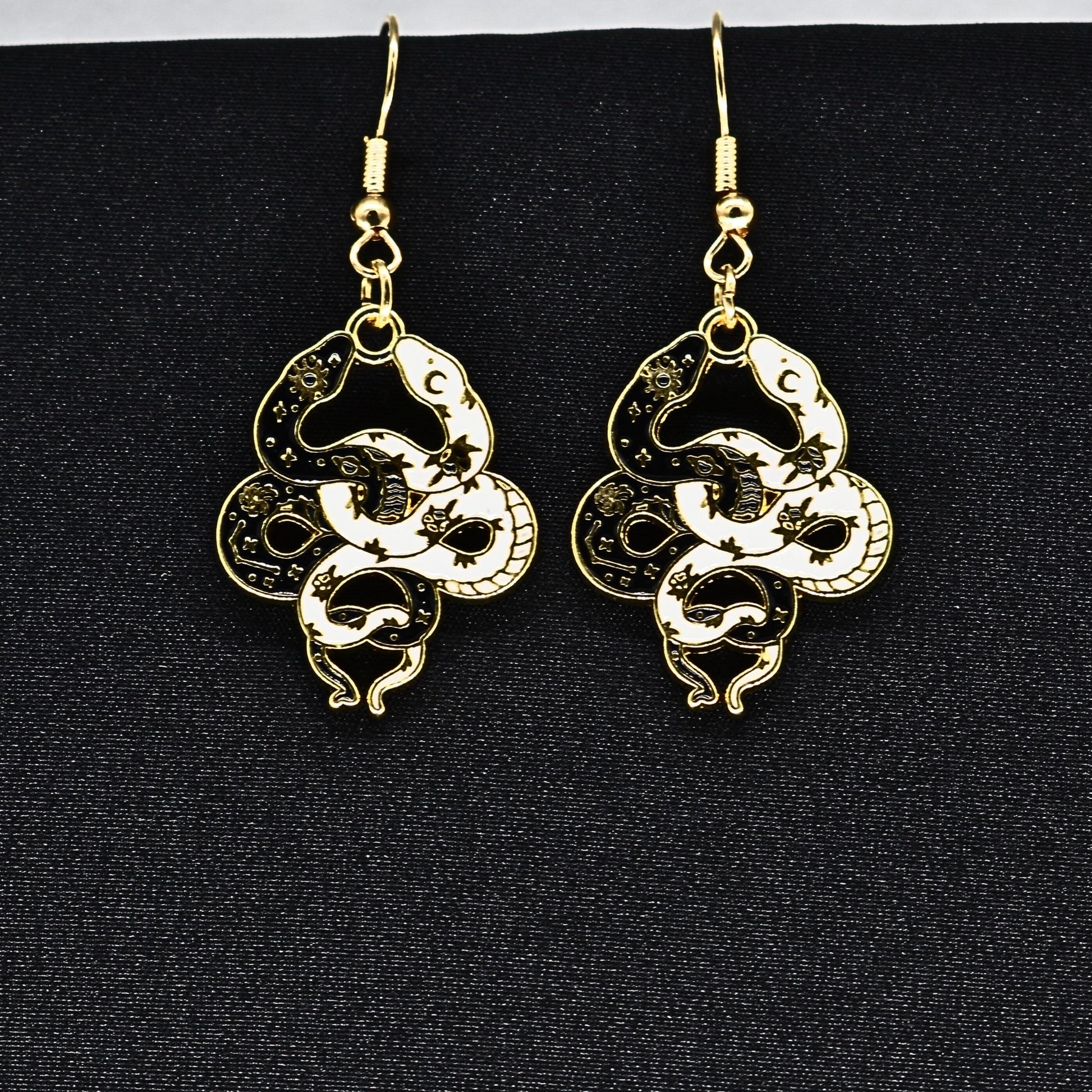 Bohemian Snake Boho Gold Hook Earring Set