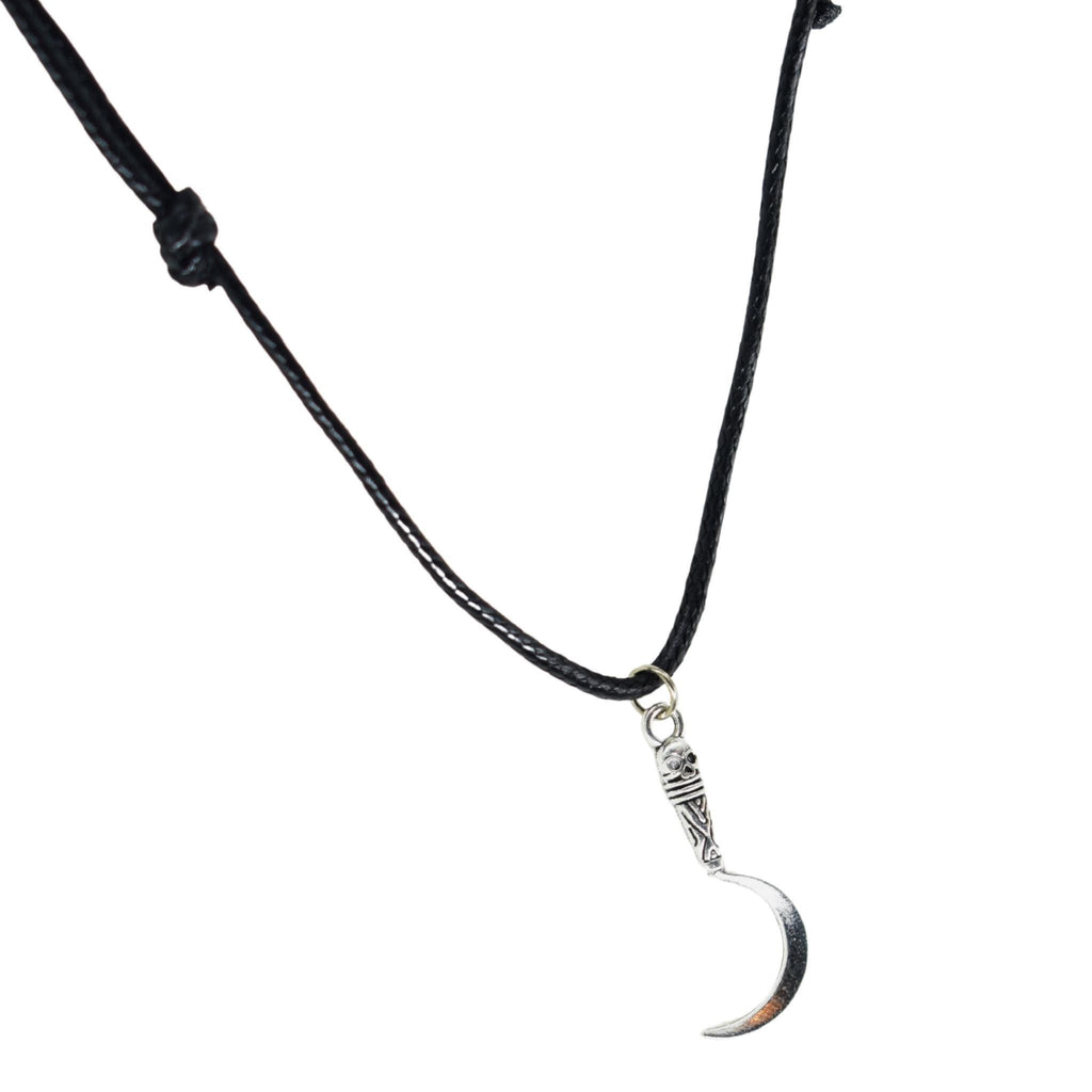 Sickle Fantasy Black Cord Necklace