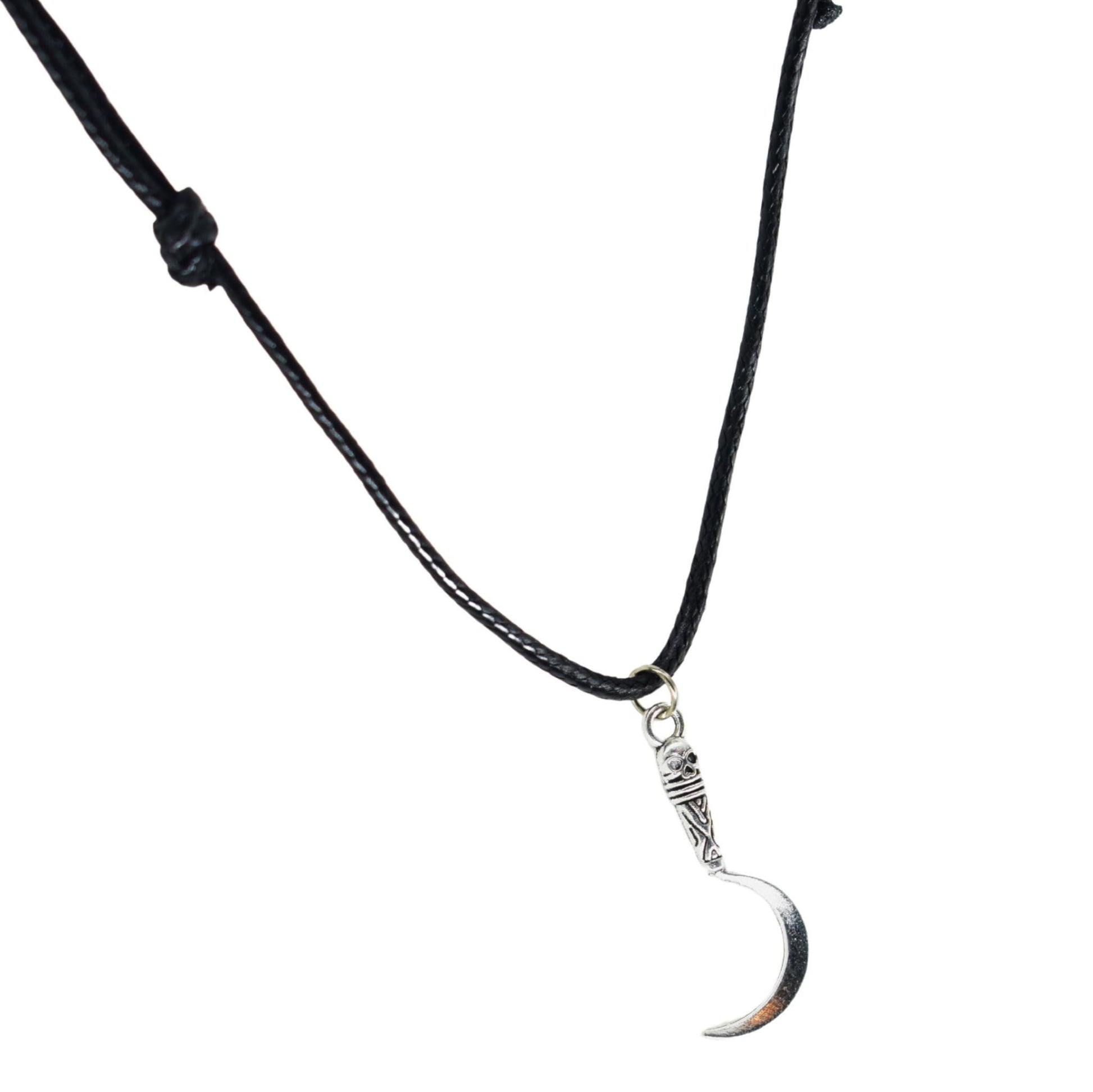 Sickle Fantasy Black Cord Necklace