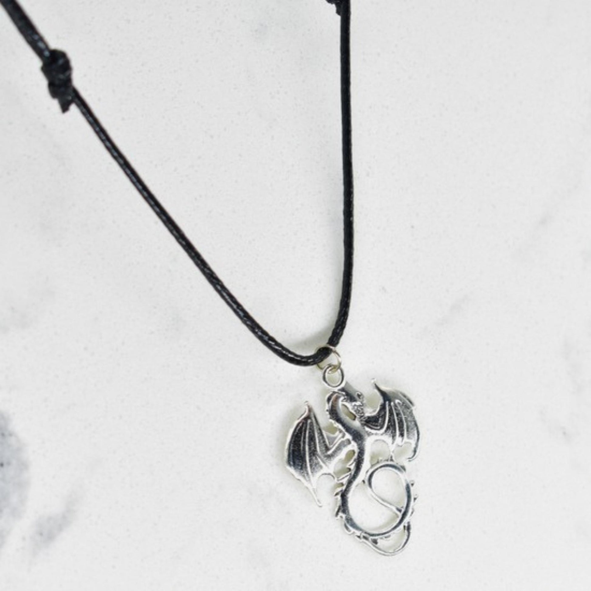 Dragon Fantasy Black Cord Necklace