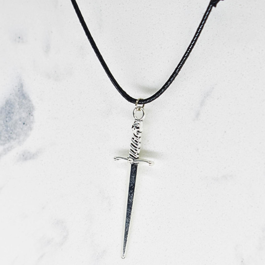 Necromancer Sword Black Cord Necklace