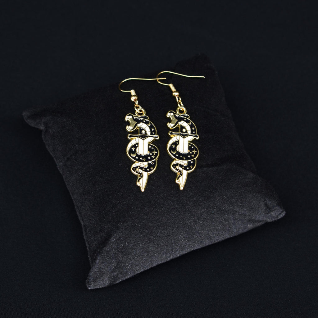 Bohemian Snake Sword Dagger Boho Hook Earring Set