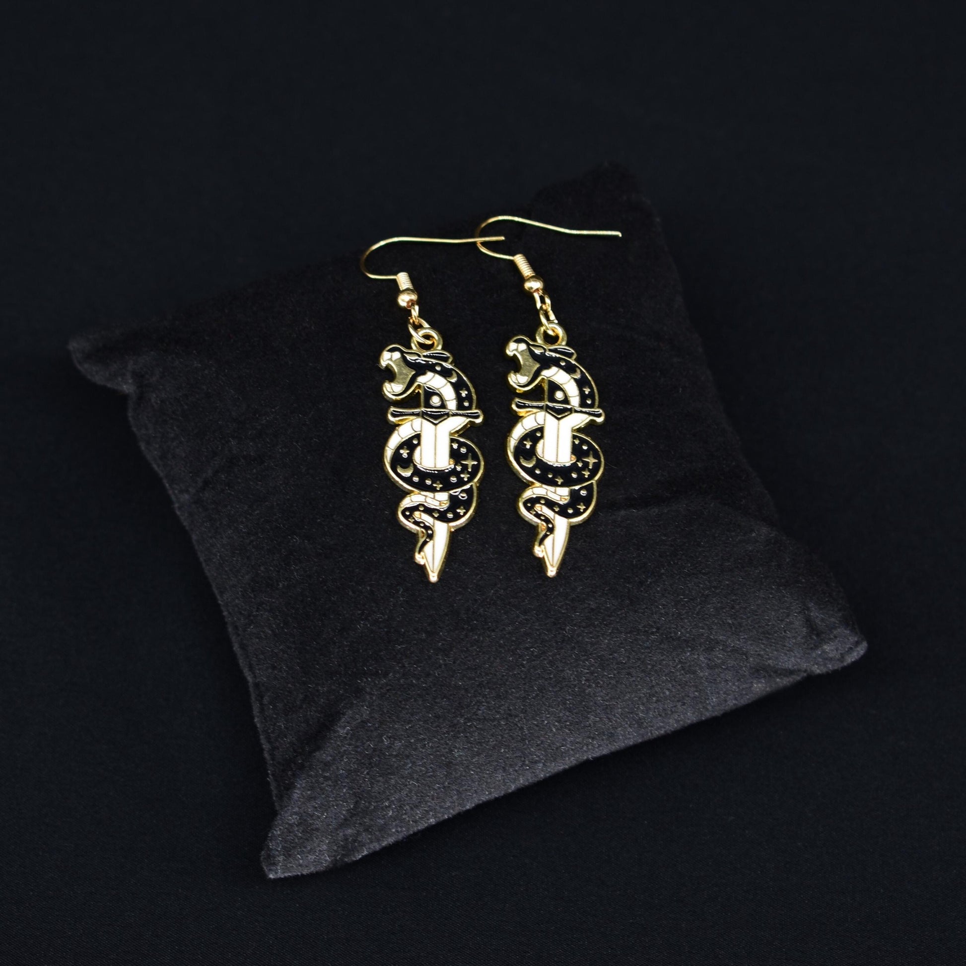 Bohemian Snake Sword Dagger Boho Hook Earring Set